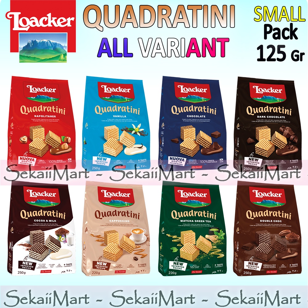 

LOACKER Quadratini All Variant - Wafer Mini Kemasan Kantong Kecil 125g