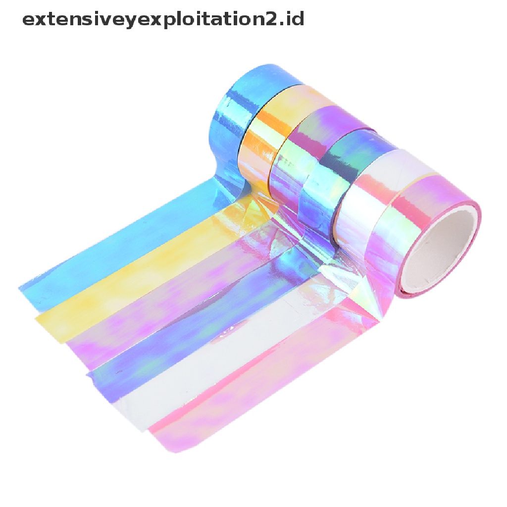(Hotter1) Pita Glitter Hologram 5m Dekorasi Hologram Prismatik