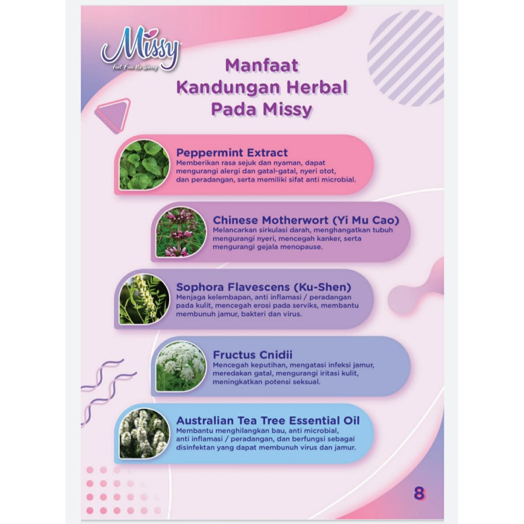 Missy ORIGINAL Pembalut Kesehatan Wanita Anti Bocor Bakteri Jamur Pantyliner, Missy Mini Night &amp; Day