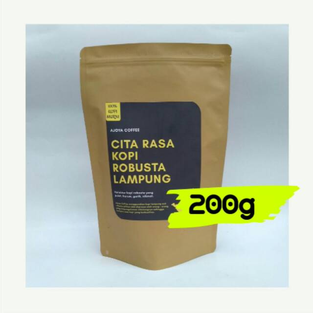 

Kopi Lampung Bubuk Robusta Ajoya Coffee Kemasan 200g