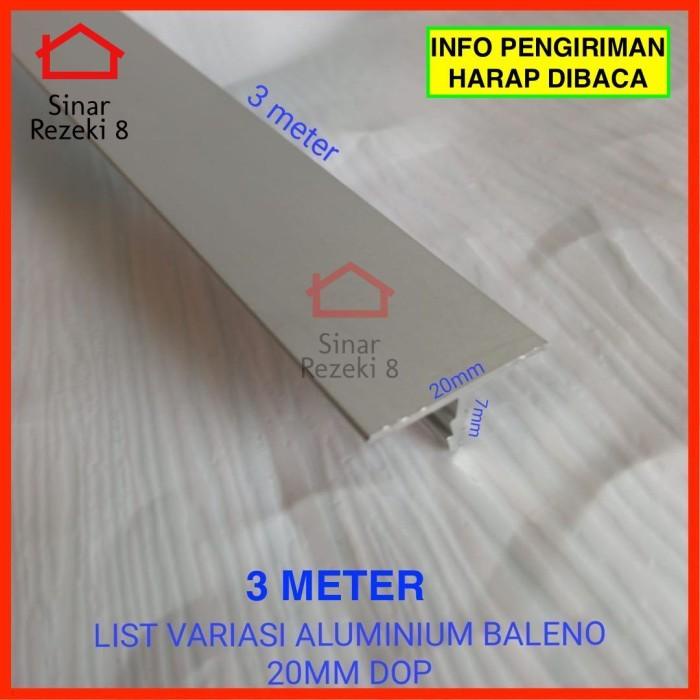 List Variasi 20 mm Lis T Aluminium Profil Lis Frame Edging Silver Kualitas Terjamin