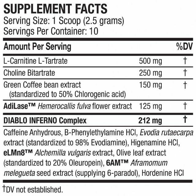 ANS DIABLO AM 60 SERVING FAT BURNER THERMOGENIC NON ULTRA RIPPED PEMBAKAR lemak