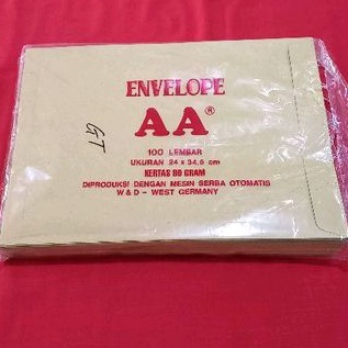 

1 Bungkus Amplop AA Coklat Ukuran 24 x 34,5 cm (folio) isi 100 lembar