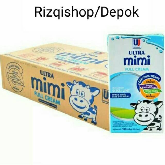 

Susu ultra Mimi full cream ukuran 125 ml isi 40 pcs