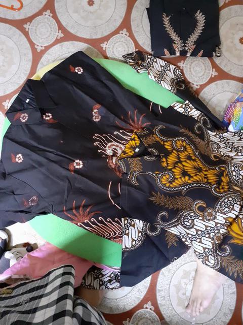 ( 1kg=4pcs) Kemeja Batik Lengan Panjang Batik Ori Nareswari Arjuno Merah Batik Solo Seragam Batik