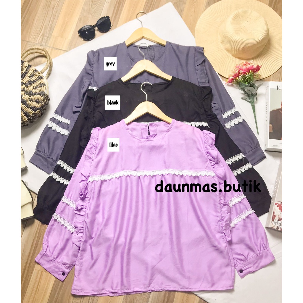 1KG MUAT 5PCS | NADIA RUFFLE BLOUSE RAYON RENDA PREMIUM HITS OOTD SELEBGRAM FASHION GROSIR MURAH WANITA