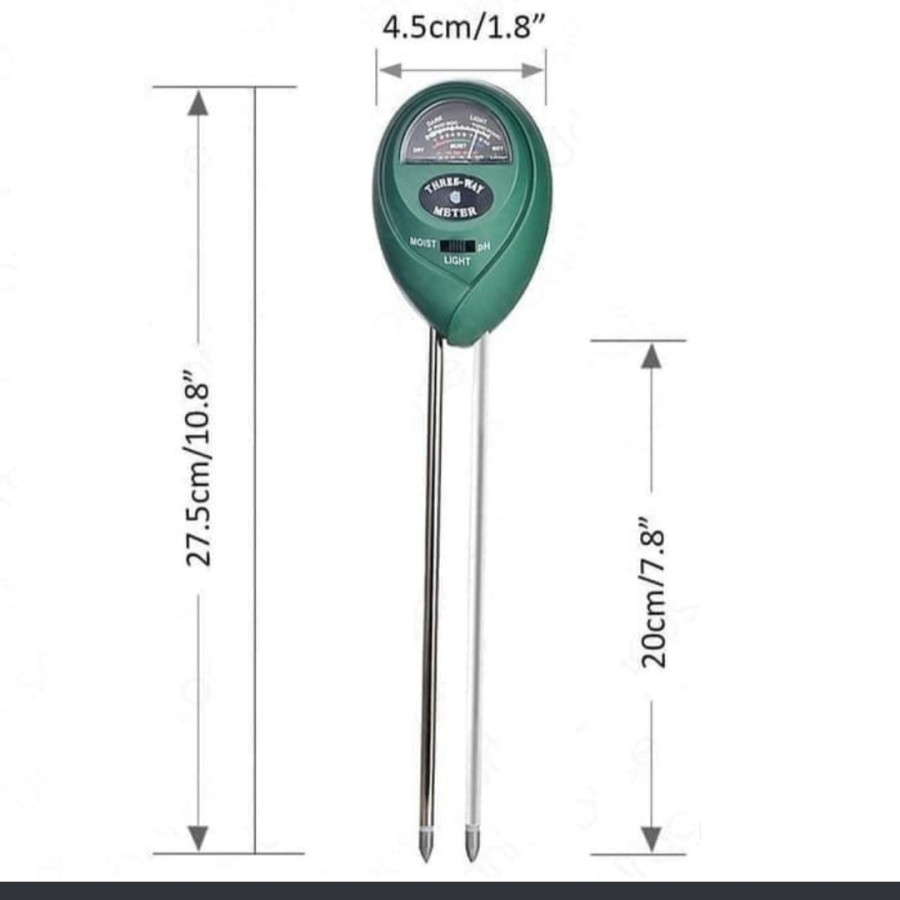 Soil meter 3 in 1 moisture ph light tester tanah alat cek analyzer set