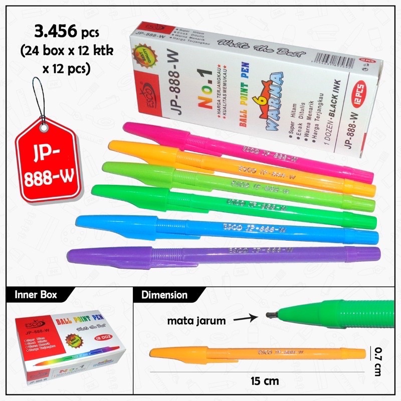 

[PT ACQ] Pulpen / Pena / Bolpoin Warna Warni Esco