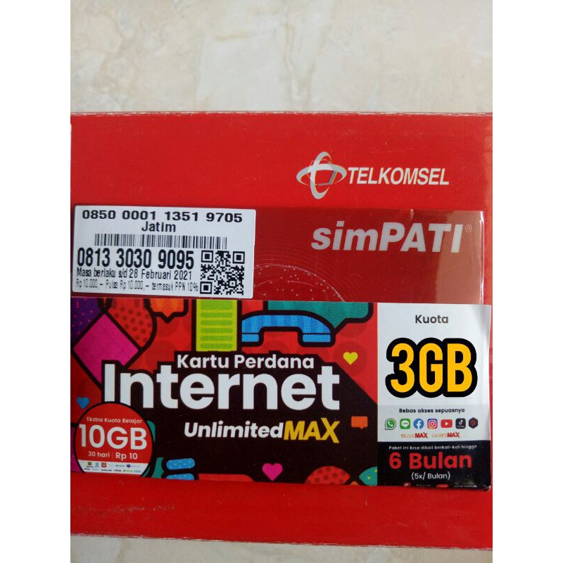 SP 3GB UNLIMITED TELKOMSEL REDFLAG
