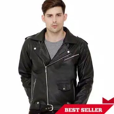 Jaket Ramones pria model Changcuters Rock n roll kulit domba asli kualitas premium