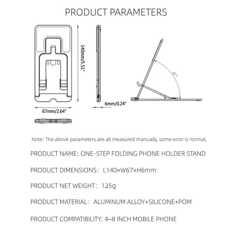 Zzz Stand Holder / Dudukan Smartphone / Tablet 4-8inci Bahan Aluminum Anti Korosi Portabel Tahan Lama Untuk Meja