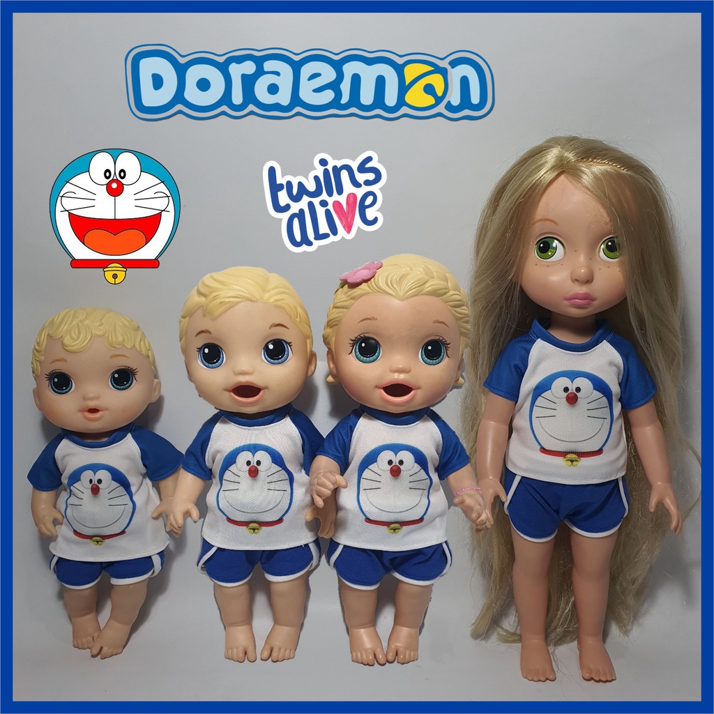 READY  Baju Boneka Baby Alive Boy Setelan Doraemon