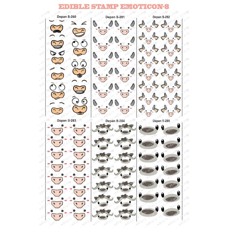 

Edible Stamp Stiker Makanan Edible Stiker Edible Image Edible Print Sticker Makanan EMOTICON 8