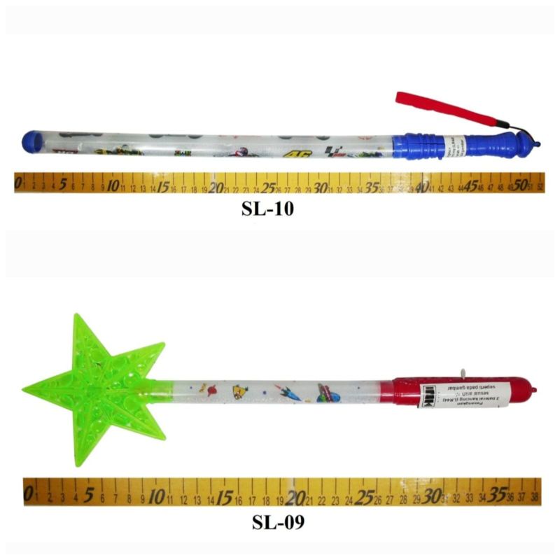 Mainan stik lampu panjang dan motif motif bintang dan poni cocok untuk takbiran dan kegiatan masal