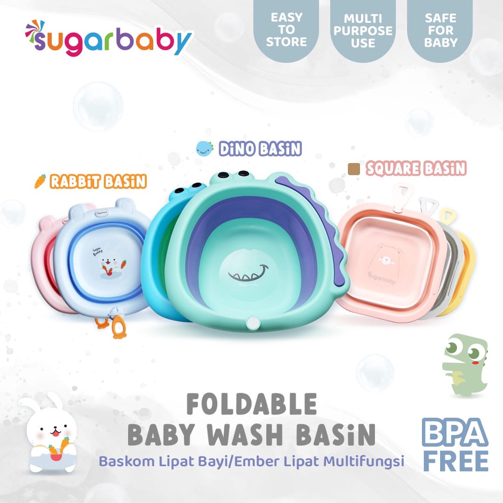 Sugarbaby Foldable Baby Wash Basin / Baskom Lipat Bayi / Ember Lipat / Baskom Multi fungsi