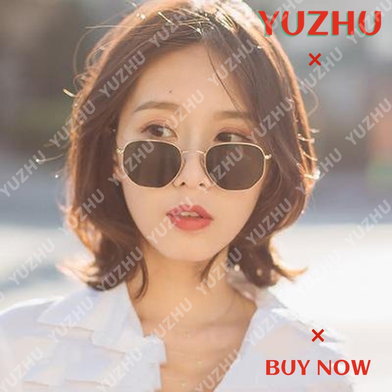 (YUZHU) Bayar di Tempa Korean Retro Gaya Small Square Besi Frame Kacamata Hitam Wanita/Pria