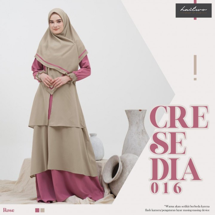 GAMIS HAITWO TERBARU 2021 CRESEDIA 016 16 Original Gamis Syari Set Dress Maxy Dewasa Remaja Fashion Muslim