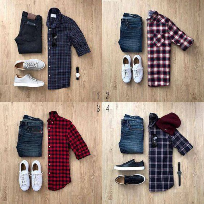 COD Kemeja Flanel Embano Lengan Panjang Alaric Store Millenial