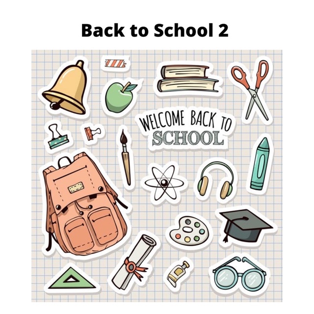 Sticker Back to School Stiker Sekolah Stiker Laptop tumblr aesthetic murah