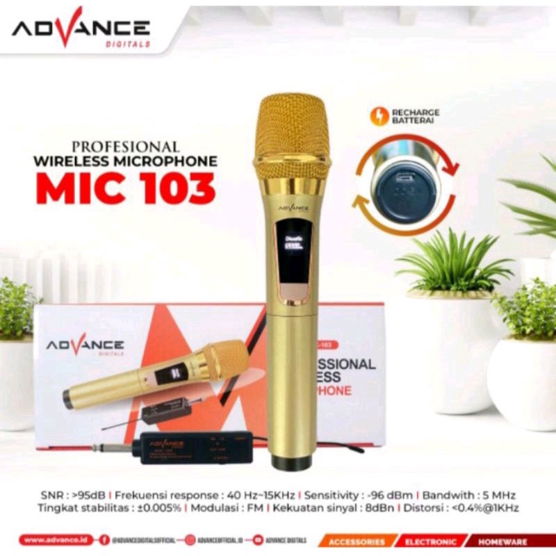 MIC WIRELESS ADVANCE 103 ORIGINAL ( BISA DI CAS ULANG)