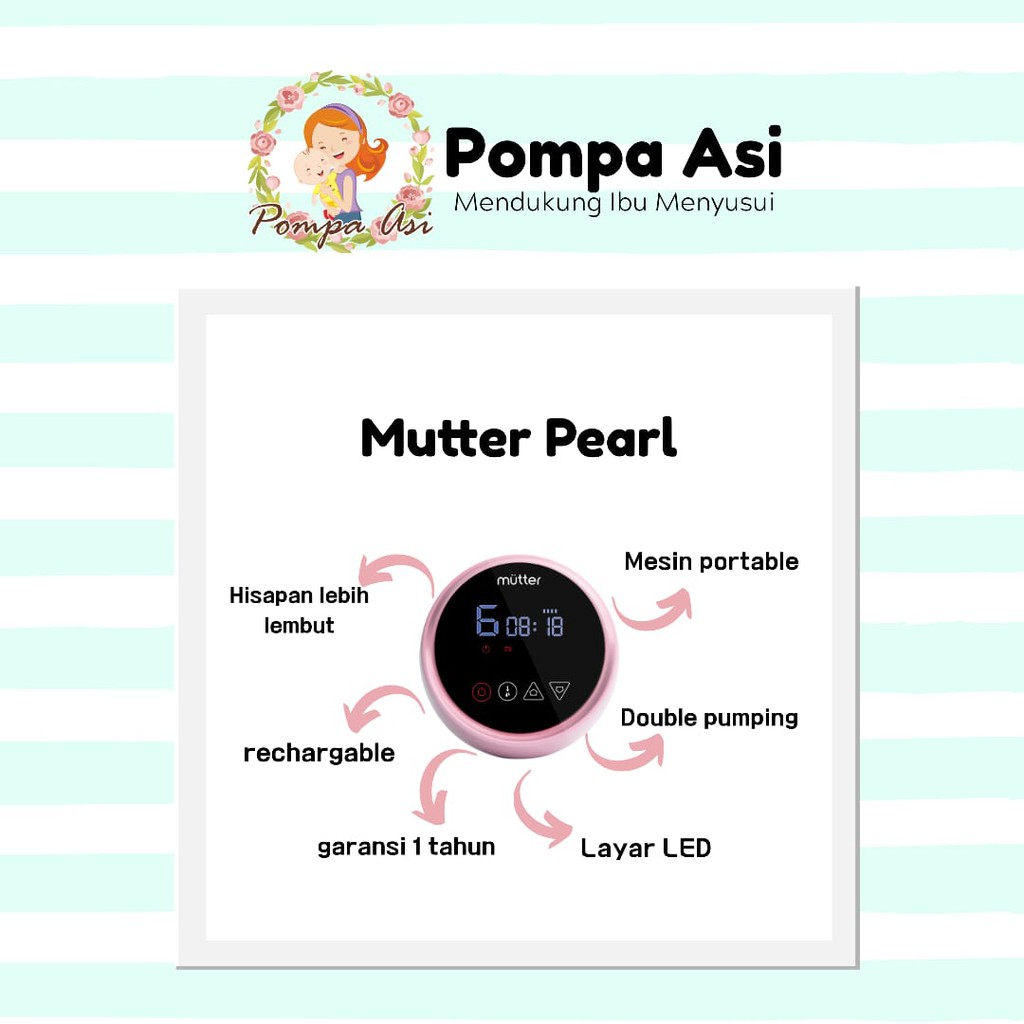 Pompa Asi - Breastpump Electric Mutter Pearl / Pompa Asi Electric Murah Rechargable Garansi 1 Tahun