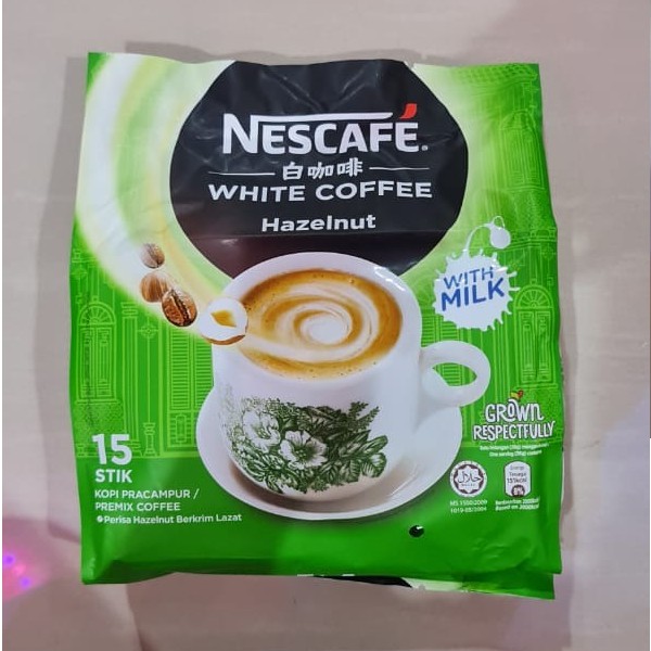 Nescafe White Coffee Hazelnut With Milk Malaysia ( 15 x 36g )