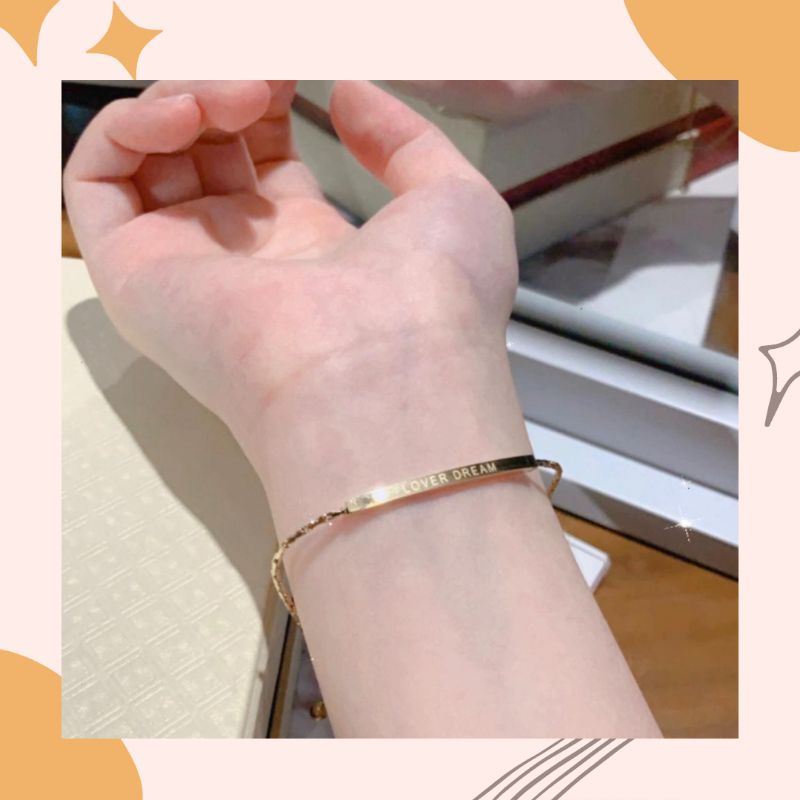 Gelang Tangan Serut Rosegold Perhiasan Titanium Anti Karat Korea Import Anti Luntur Lapis Emas Akses