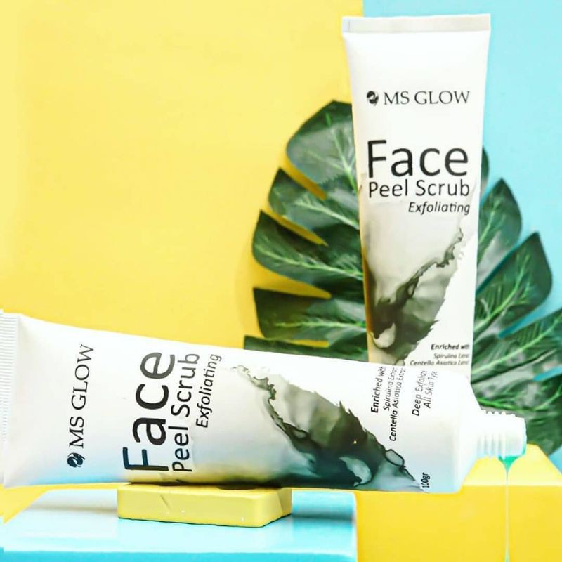 Face Peel Scrub MS Glow / SCRUB WAJAH / MEMBERSIHKAN KOMEDO / MENGHILANGKAN KOMEDO MEMBANDAL / ORI