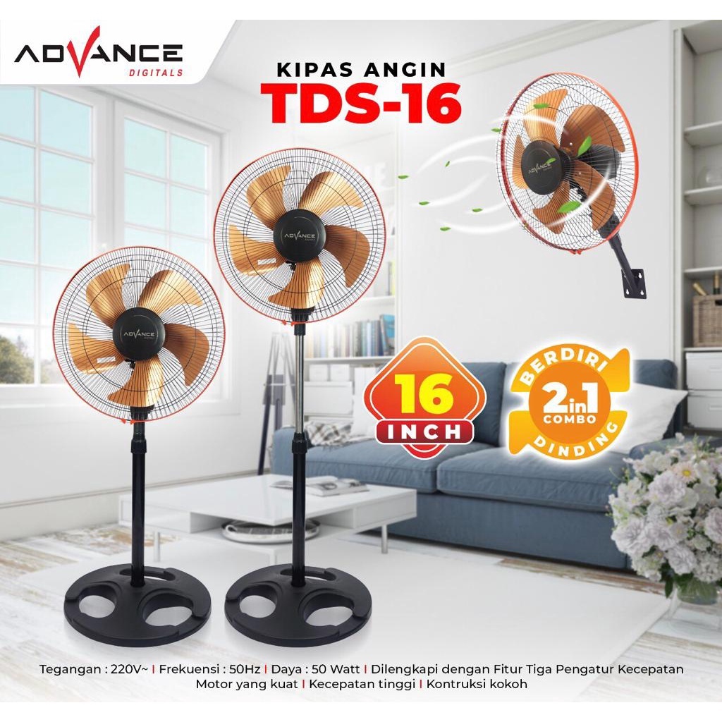 NEW !! Kipas Tornado / Kipas Besi Industrial 16 inch, 2 in 1 Advance TDS 16 - TDS16