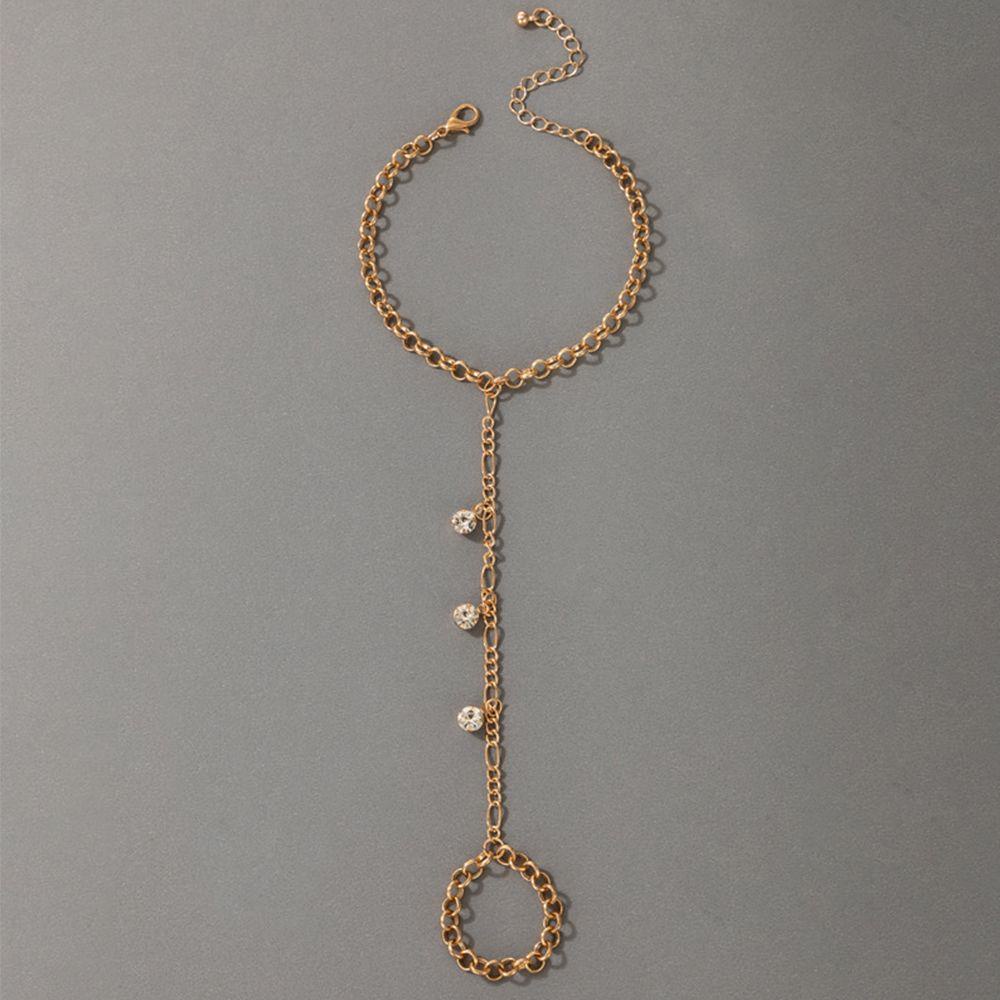 Preva Bintang Liontin Emas Wanita Lebar Jari Cincin Rantai Gelang