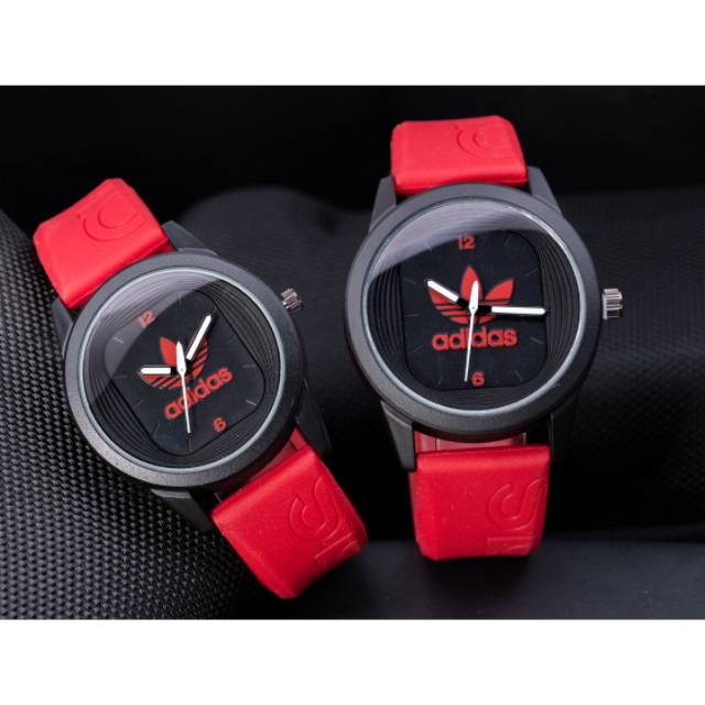 Jam tangan Adidas couple tali rubber fashion pria wanita