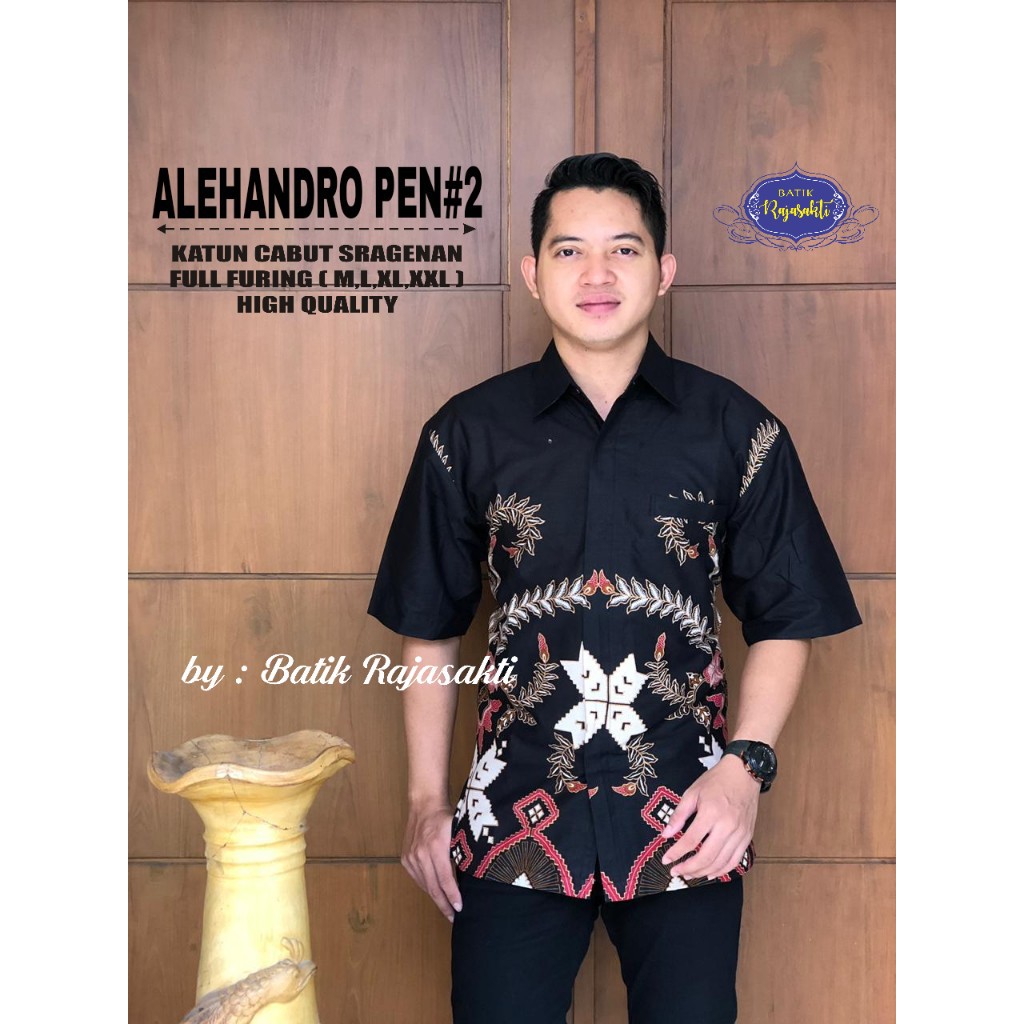 ALEHANDRO RAJASAKTI KEMEJA BATIK SOLO PRIA LENGAN PENDEK LAPIS FURING ATASAN BATIK PREMIUM MODERN KATUN HALUS BAHUWIRYA  BANAMITRA BANAMITRA PUTIH BANGSAWAN BAYU PUTRA BERLIAN BIRU BHARATAYUDA BIMASENA BIRENDRA BIRU INDAH BRAHMAKERTA BRAHMAKERTA MERAH