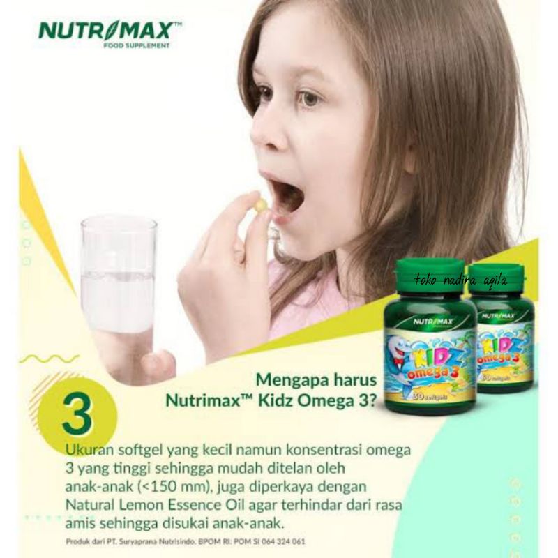 Nutrimax Kidz Omega 3 Isi 30 Vitamin Omega3 Minyak Ikan Salmon