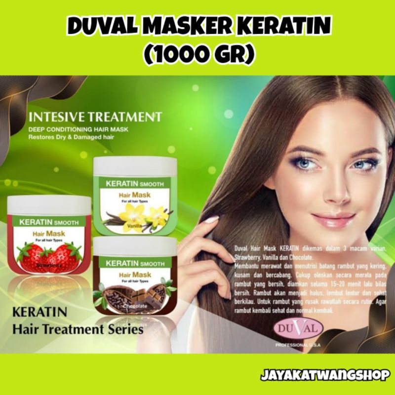 DUVAL JEMPOL Masker Rambut KERATIN 1KG (1000 GR) / Keratin Smooth Hair Mask