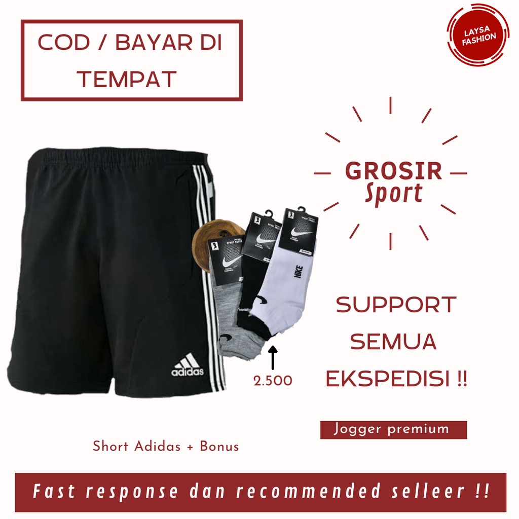 COD SATUAN DAN GROSIR Celana Pendek Boxer Training Polos Hitam Logo Adidas Celana Olahraga Sporty Running Gym Jogging Polos Hitam