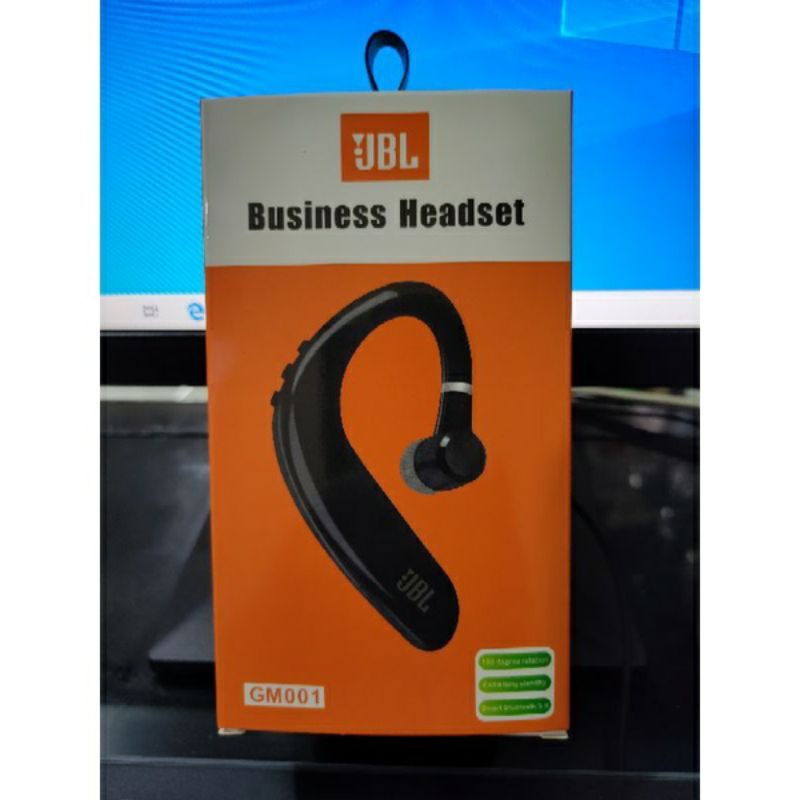 HF BUSINESS HEADSET BLUETOOTH BRANDED JBL GM-001 SPORT SINGLE EAR SUARA BASS