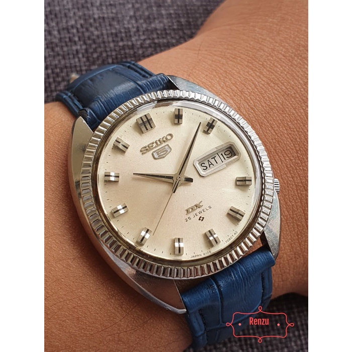 Jam Seiko 5 DX Automatic 6106-7040 Silver Vintage