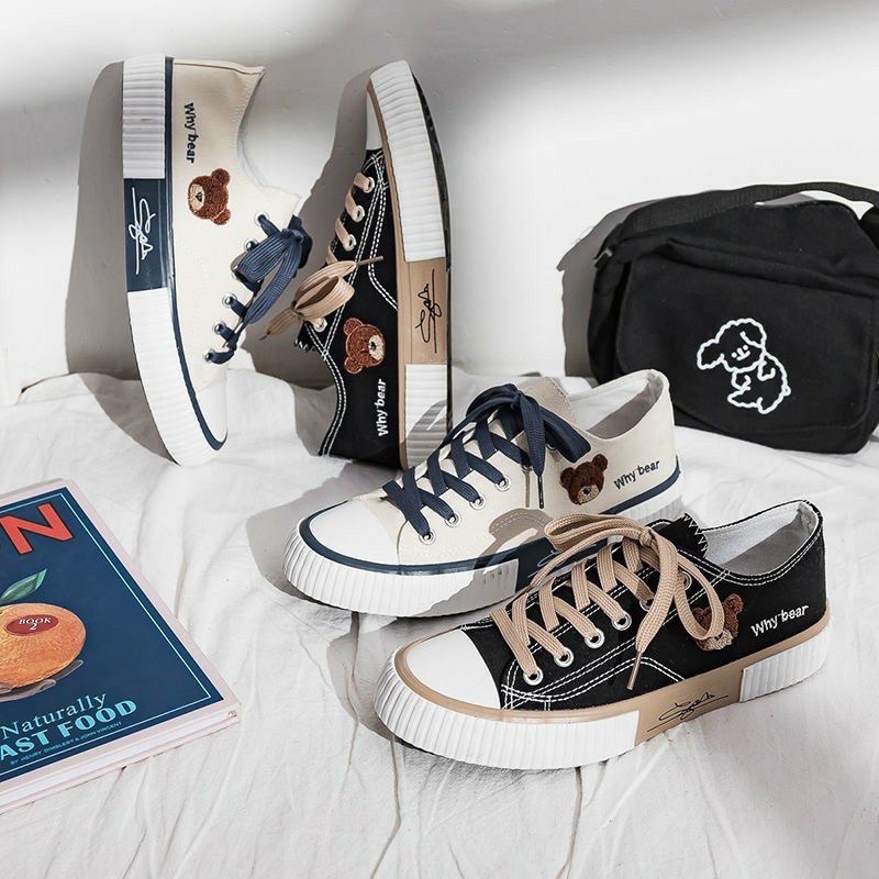 [FREE BOX] Sepatu Sneakers Import Wanita Korea Why Bear / Sepatu Kets Cewek Korean Style Terbaru