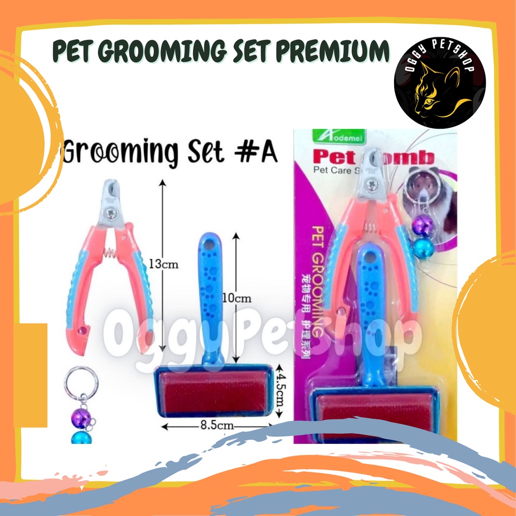 Pet comb grooming premium satu set untuk hewan peliharaan