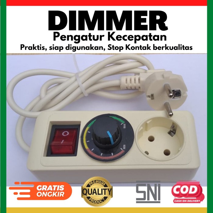 Jual Dimmer Pengatur Kecepatan Gerinda, Bor Dimer SCR 2000 W 1 Lubang Shopee Indonesia