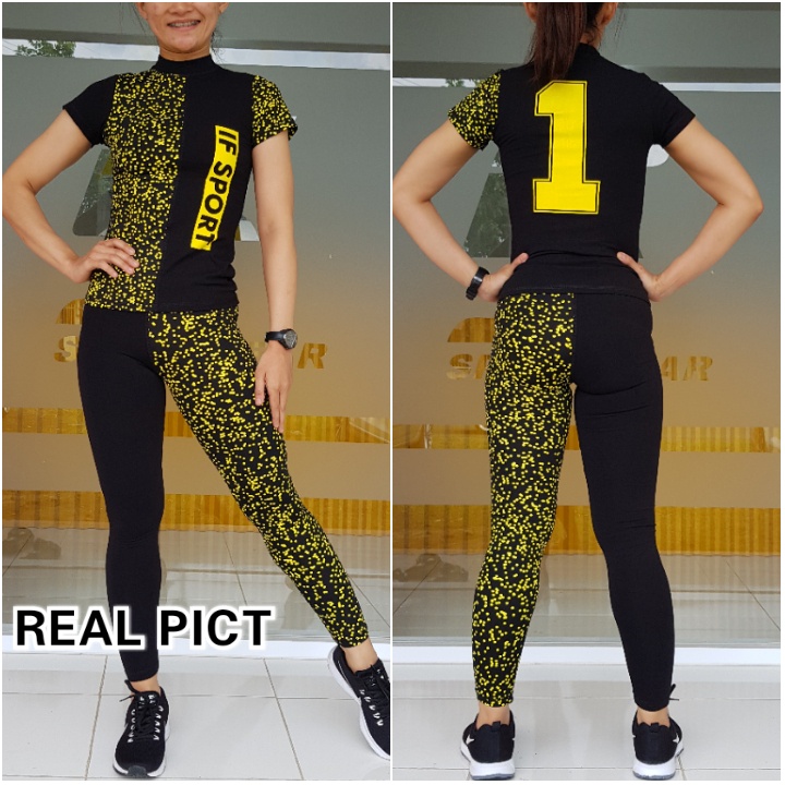 BAJU SENAM/ STELAN OLAHRAGA WANITA/ BAJU SENAM AEROBIC/ BAJU OLAHRAGA WANITA/ BAJU AEROBIC/SET POLKA
