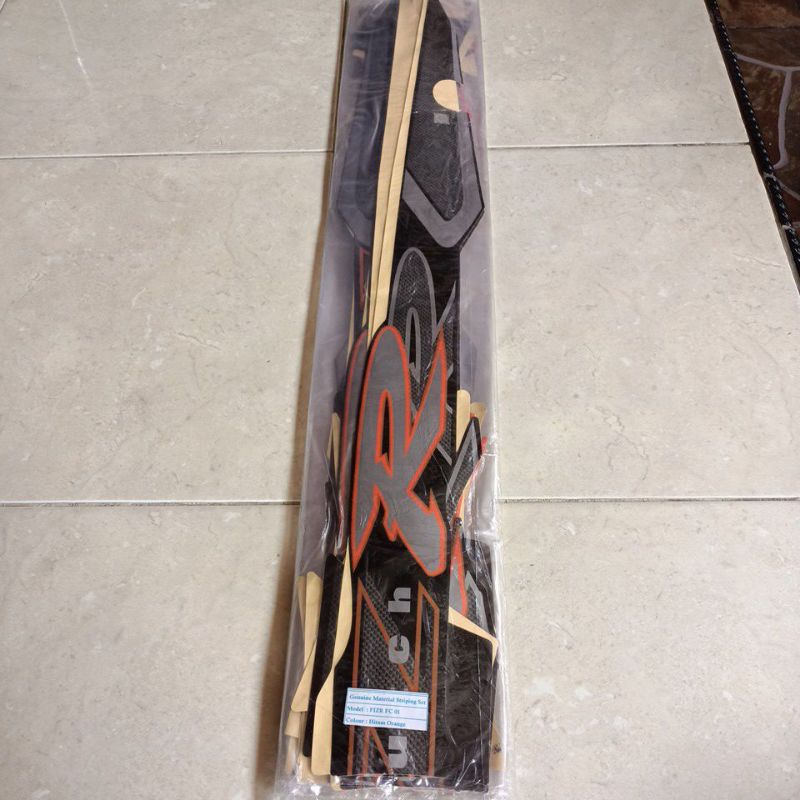 striping stiker les body fiz r 2001 silver orange