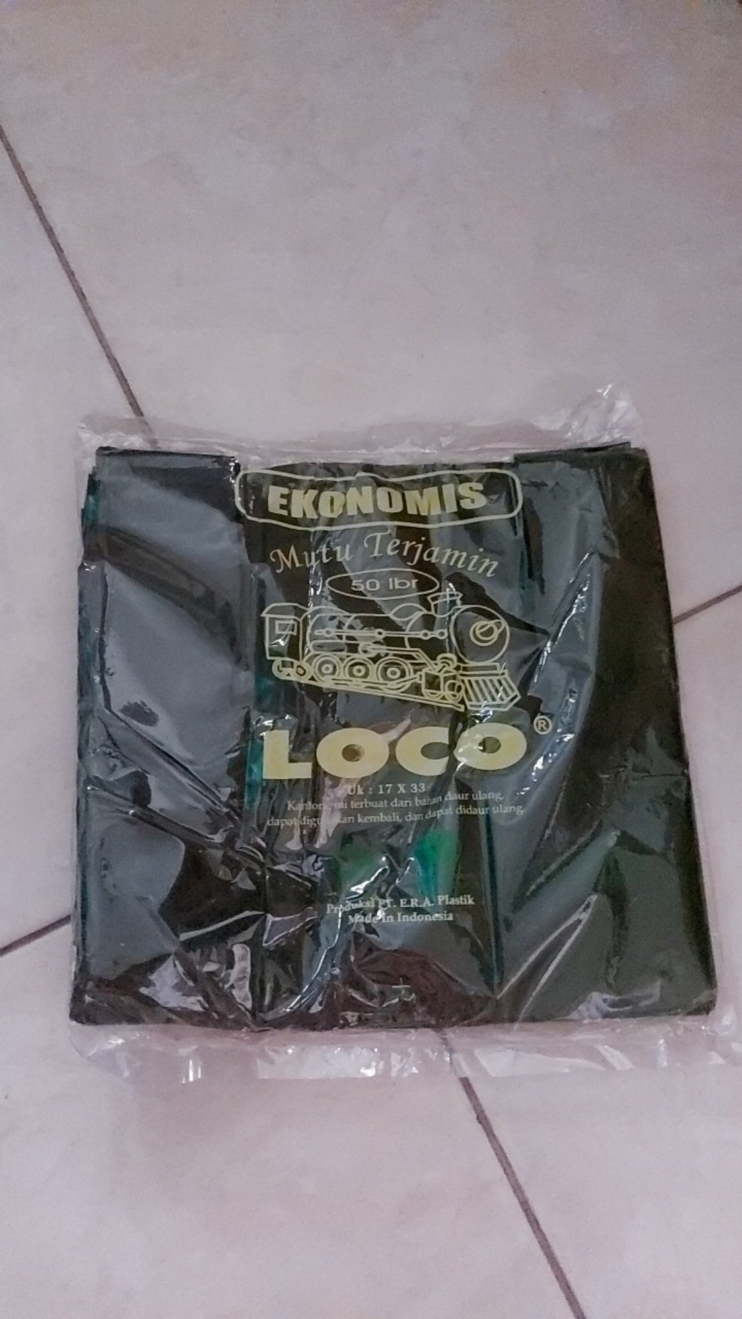 Kantong Plastik Kresek Hd Loco Ekonomis Hitam Uk 17 X 33 Isi 50 Lbr