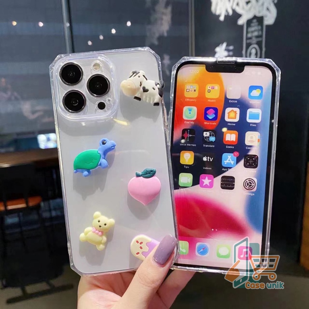 Y022 CLEAR CASE SOFTCASE CLEAR JELLY KARAKTER 3D CUTE OPPO A54 A74 A93 A8 A31 2020 A3S A1K A5S F9 A12 A11K RENO 4 4F CS3658