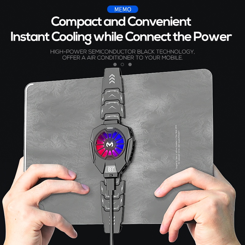 MEMO DL05 For Tablet Fan Cooler Radiator Pendingin Tablet Cooling Fan Gaming RGB Light