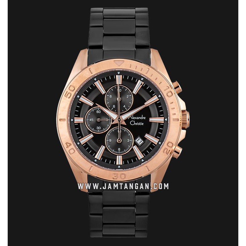 Alexandre Christie AC 6525 MC BBRBA Men Black Dial Black Stainless Steel Strap