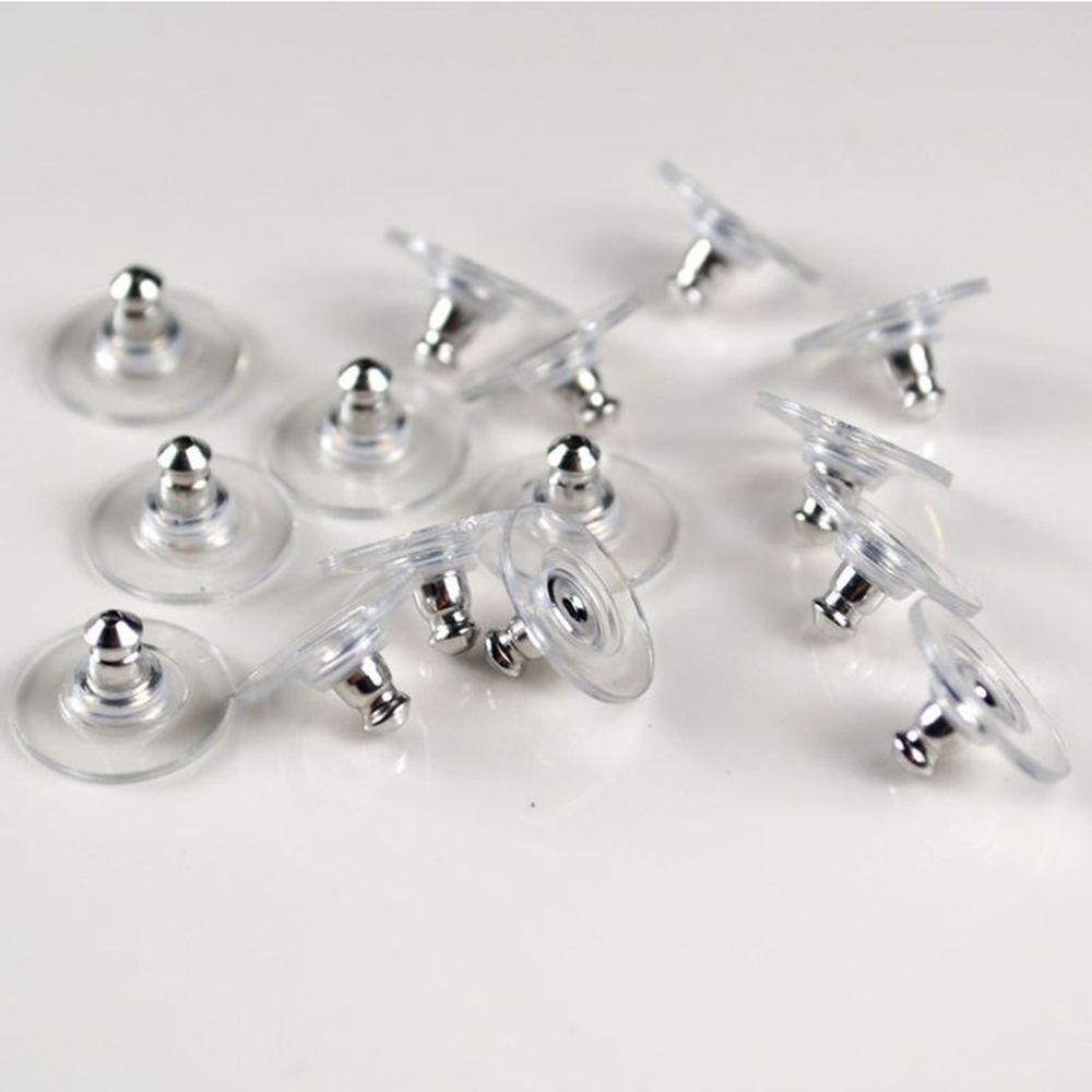 Stoppers Anting Belakang Agustinina Membuat Perhiasan 50pcs/lot Aksesoris Fashion Karet Bening Stopper Plug