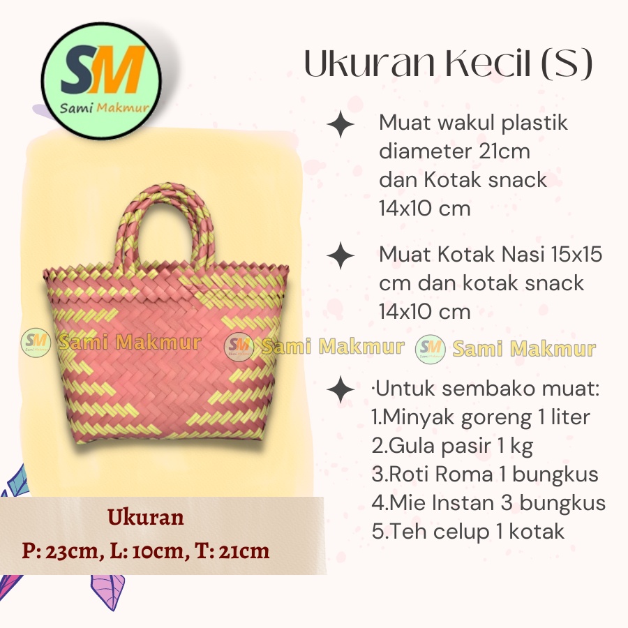 Tas Anyaman Plastik LURIK KECIL (S) Tas Anyam Untuk Hampers Souvenir Belanja Pasar Parcel Bingkisan Lebaran Muat Kotak Nasi Toples Roti