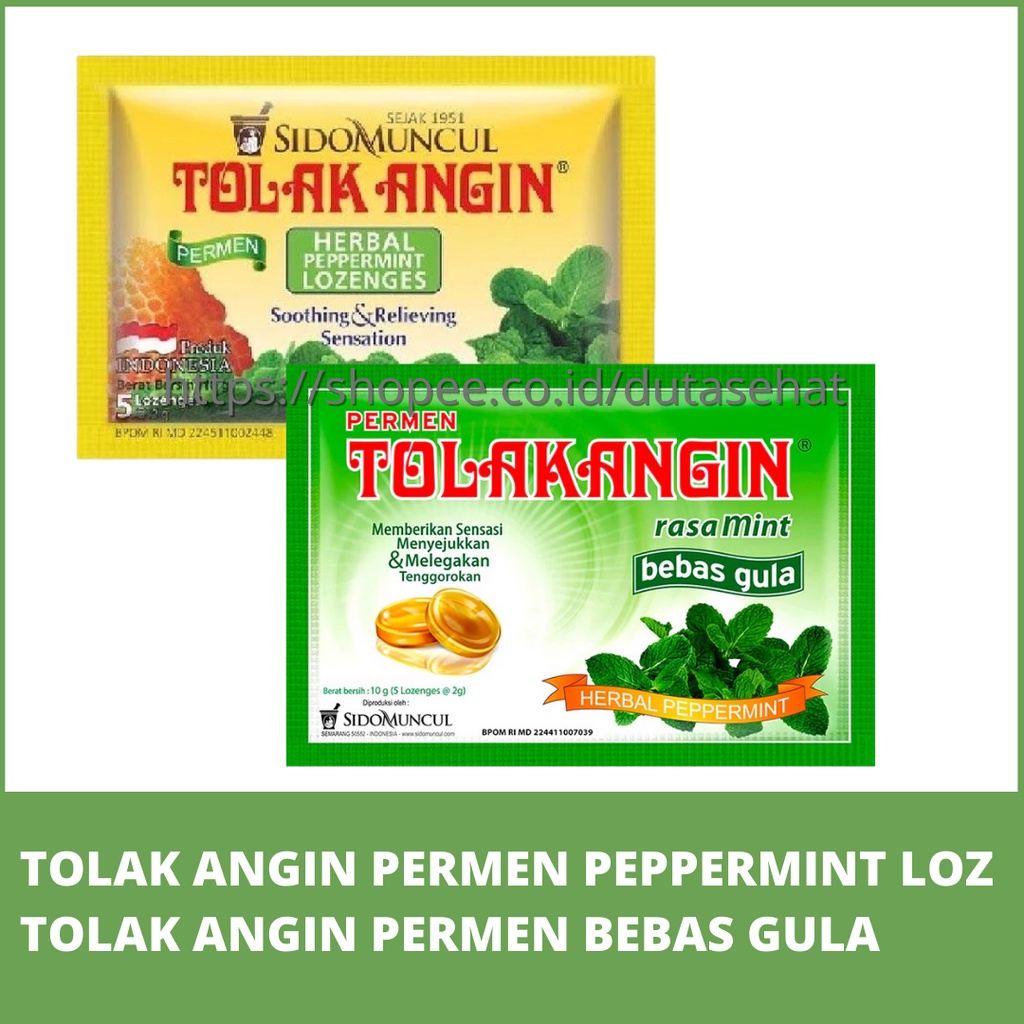 

Tolak Angin Permen Mint Bebas Gula 5's, Tolak Angin Permen 5's - Obat Masuk Angin