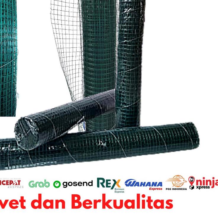◘ Kawat Loket PVC Hijau Kawat Ayakan Ram PVC Hijau 1/2 Inch Kawat Kandang Ayam Burung Kawat Taman ✽